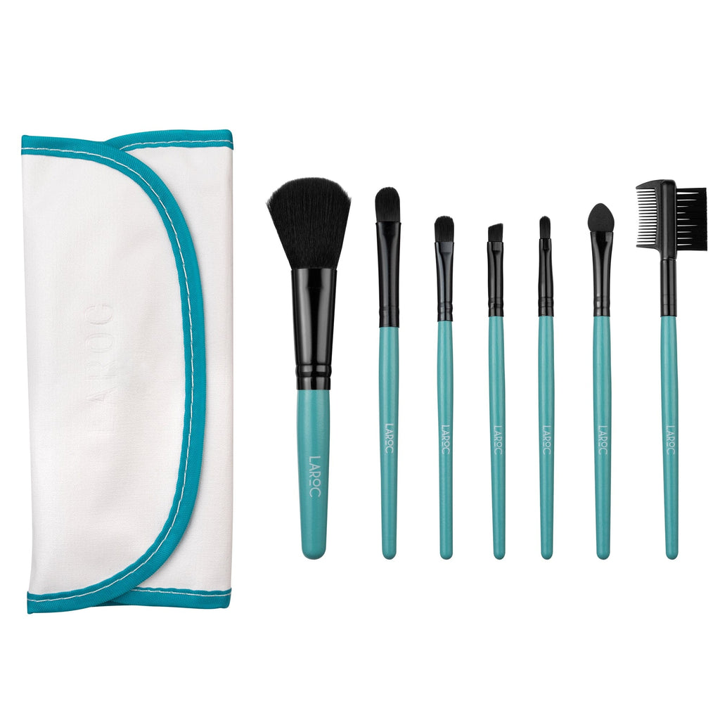 Essentials Makeup Brush Set, Green - 7 Pieces