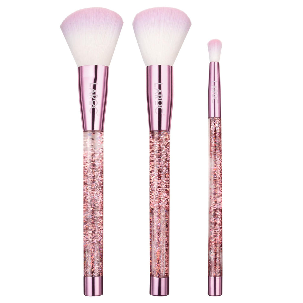 Glitter Makeup Brush Set, Pink - 7 Pieces