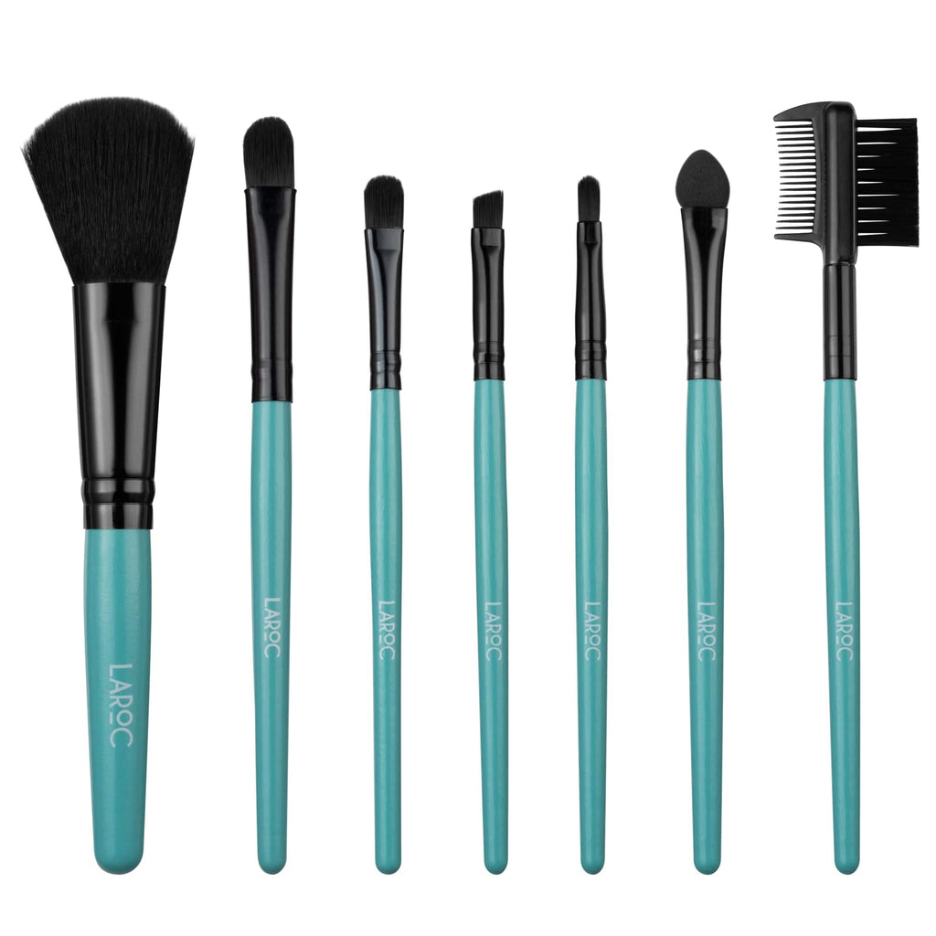 Essentials Makeup Brush Set, Green - 7 Pieces